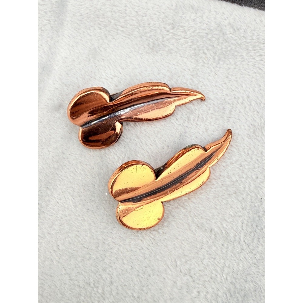 Vintage Renoir Clip On‎ Earrings Copper Signed